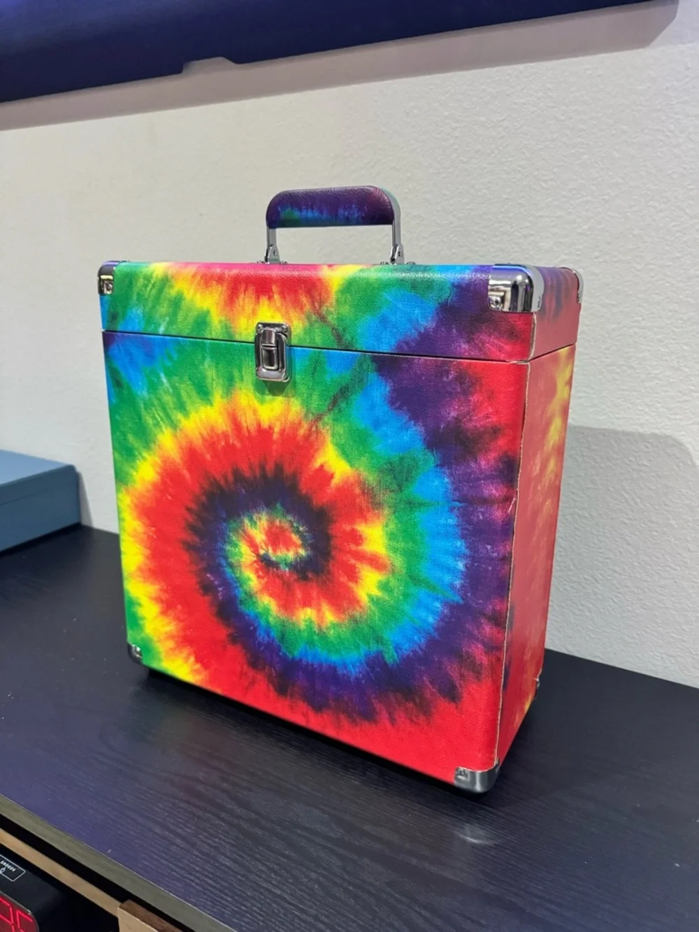 Tie-Dye Vinyl Storage Box with Handle - Multicolor